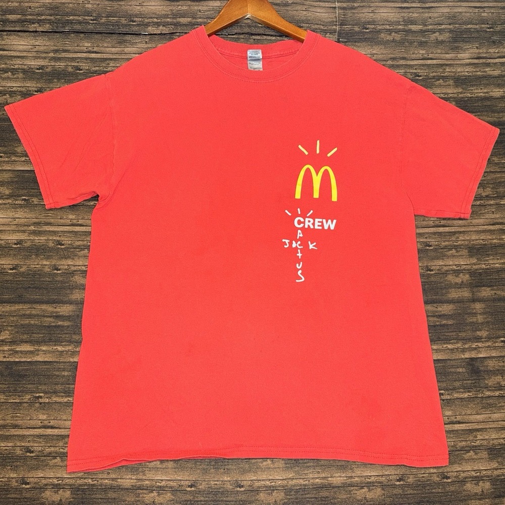 Rare Travis Scott Cactus Jack McDonalds Crew T-Shirt Merch Red Size Large 2020